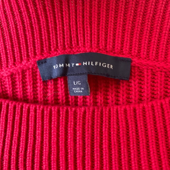 Tommy Hilfiger Sweater Womens Large L Hot Pink Cable Knit Long Sleeve Pullover - Picture 4 of 6